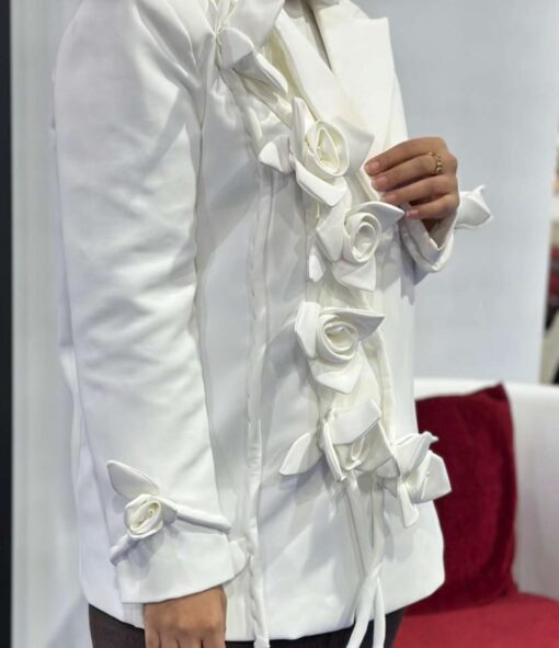 White flower blazer