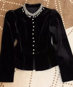 Alternative view of Black velvet shirt